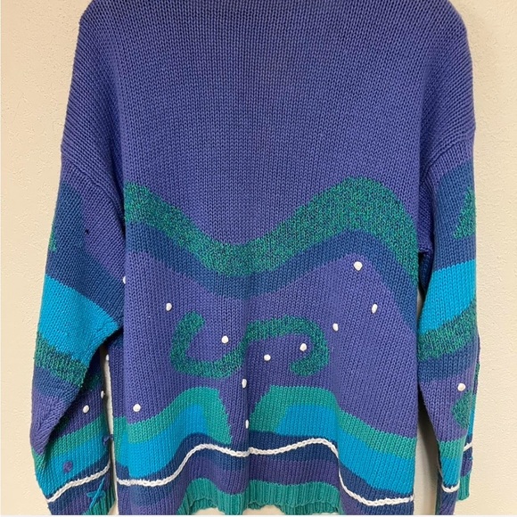 Colorful Women's Sweater with Button Front - Picture 6 of 6